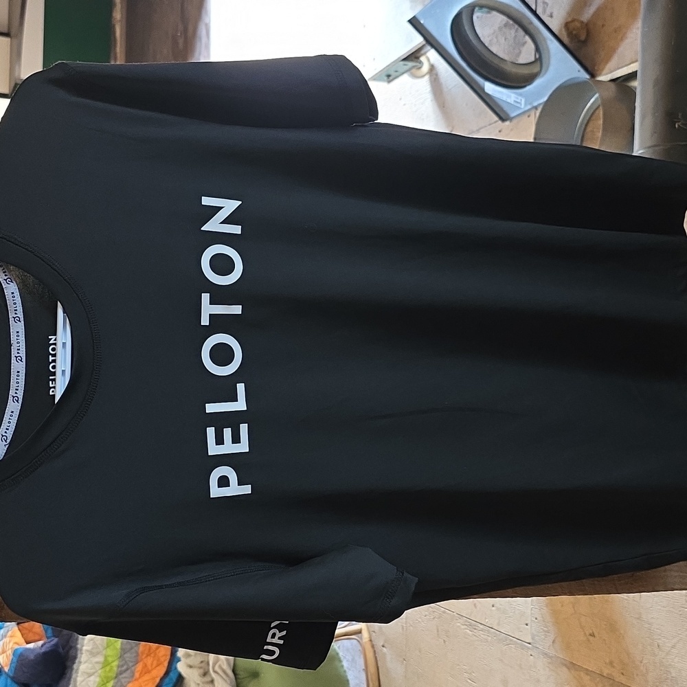 Peloton Black Tee with White Logo